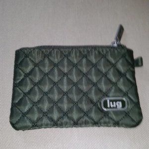 Lug olive green basketweave quilt card holder/pouch NWOT